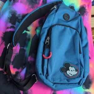 Mickey Mouse Blue Kids Sling Bag by Unbranded